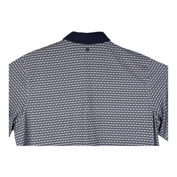 Greyson Men's 2XL Polo Shirt Blue Pink Geometric Print Short Sleeve Golf Polo - Picture 7 of 14